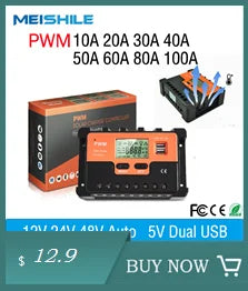 10A-100A MPPT Solar Controller, Low battery voltage triggers automatic load cutoff to prevent damage.