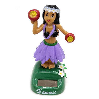 Solar Dancing Hawaii Girl Hulas Shaking Head Toy -  Solar Powered Auto Interior Decompression Dashboard Ornament Car Accessories