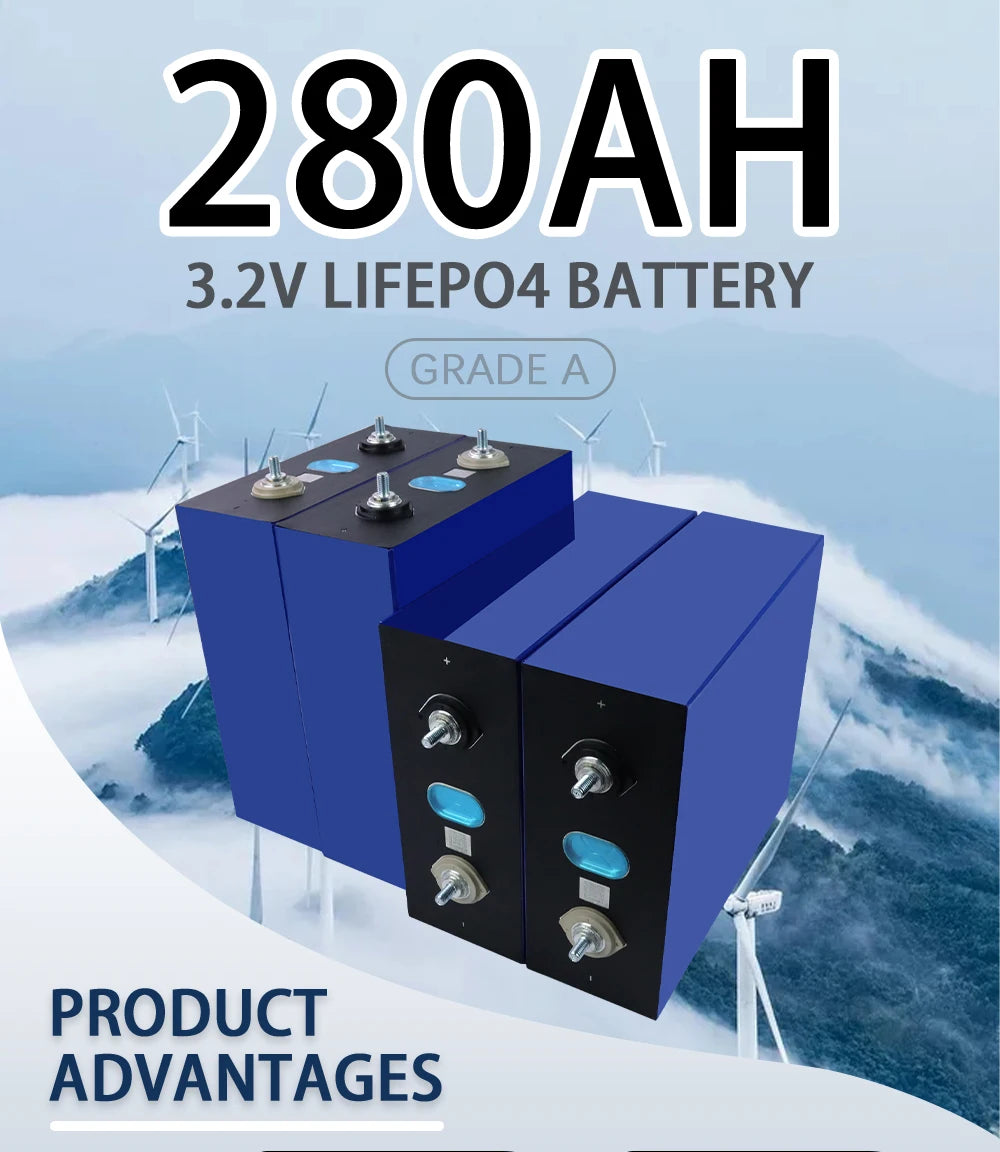 Tewaycell 280Ah Lifepo4 Rechargable Battery, LiFePO4 Battery Pack with High Reliability and Long Lifespan