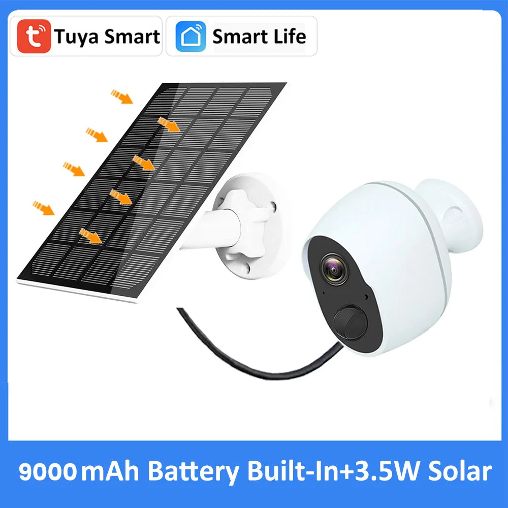 Rechargeable 9000mAh battery with built-in solar charging and 3.5W power output.