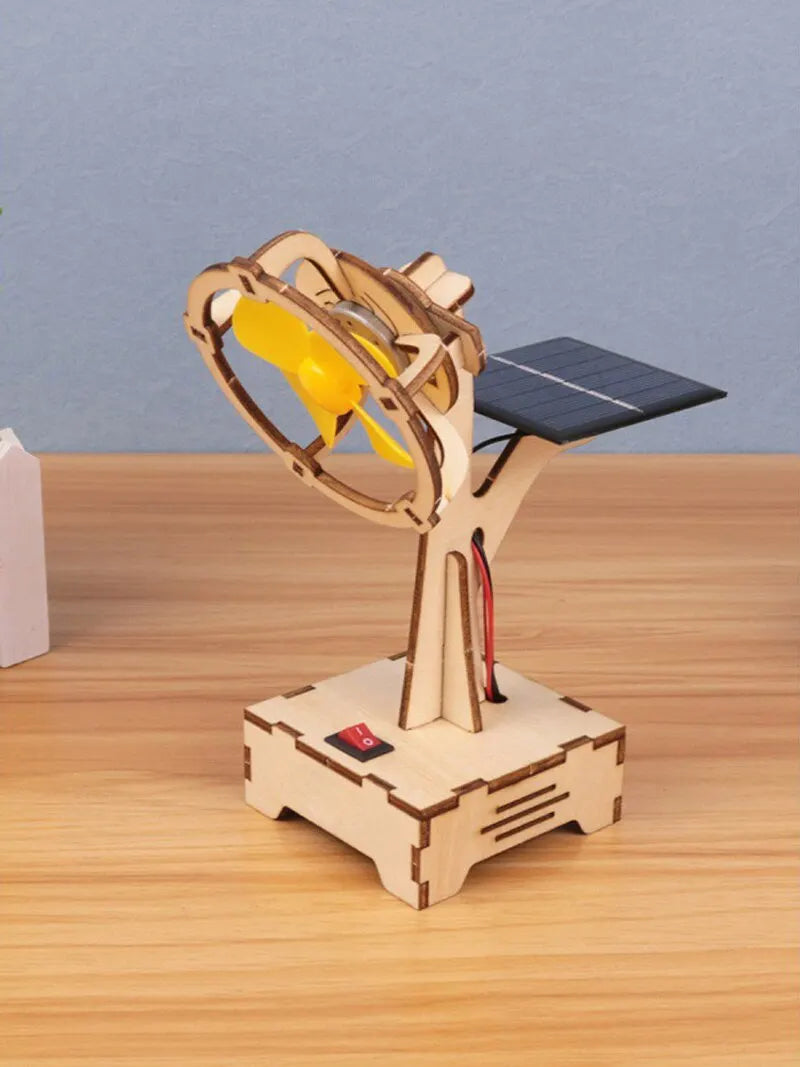 Children DIY Solar Powered Electric Fan Toy,