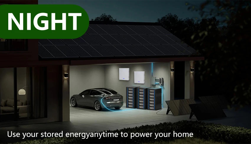 Powerwall 48V 200AH 10KW LiFePO4 Batttery Pack, Store excess solar energy for backup power or nighttime use in your home.