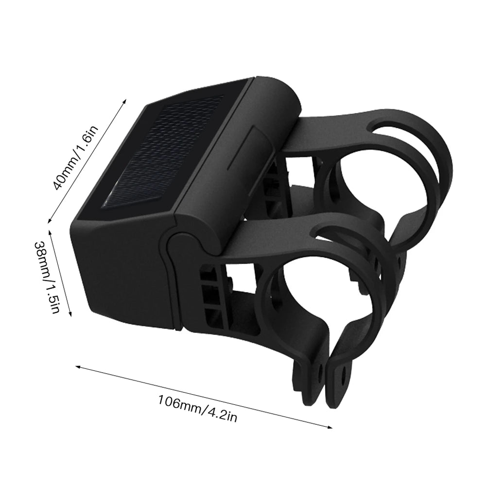 Waterproof Solar Panel Bike Front Light, Versatile mounting bracket for various bikes and scooters.