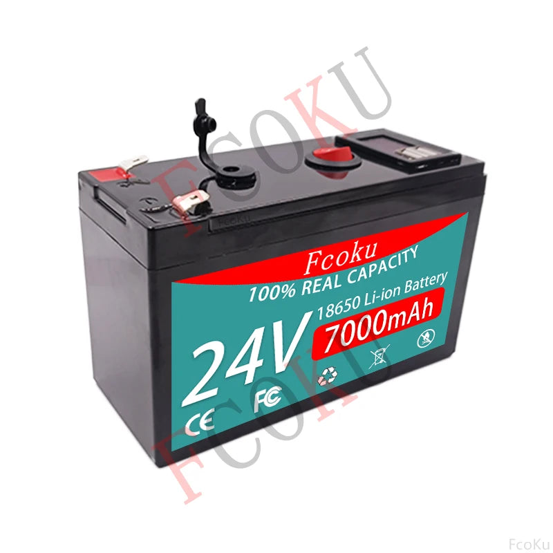 24V 7AH 18650 Lithium Battery, High-quality Li-ion 18650 battery with 7Ah capacity, 24V output, and authentic construction.