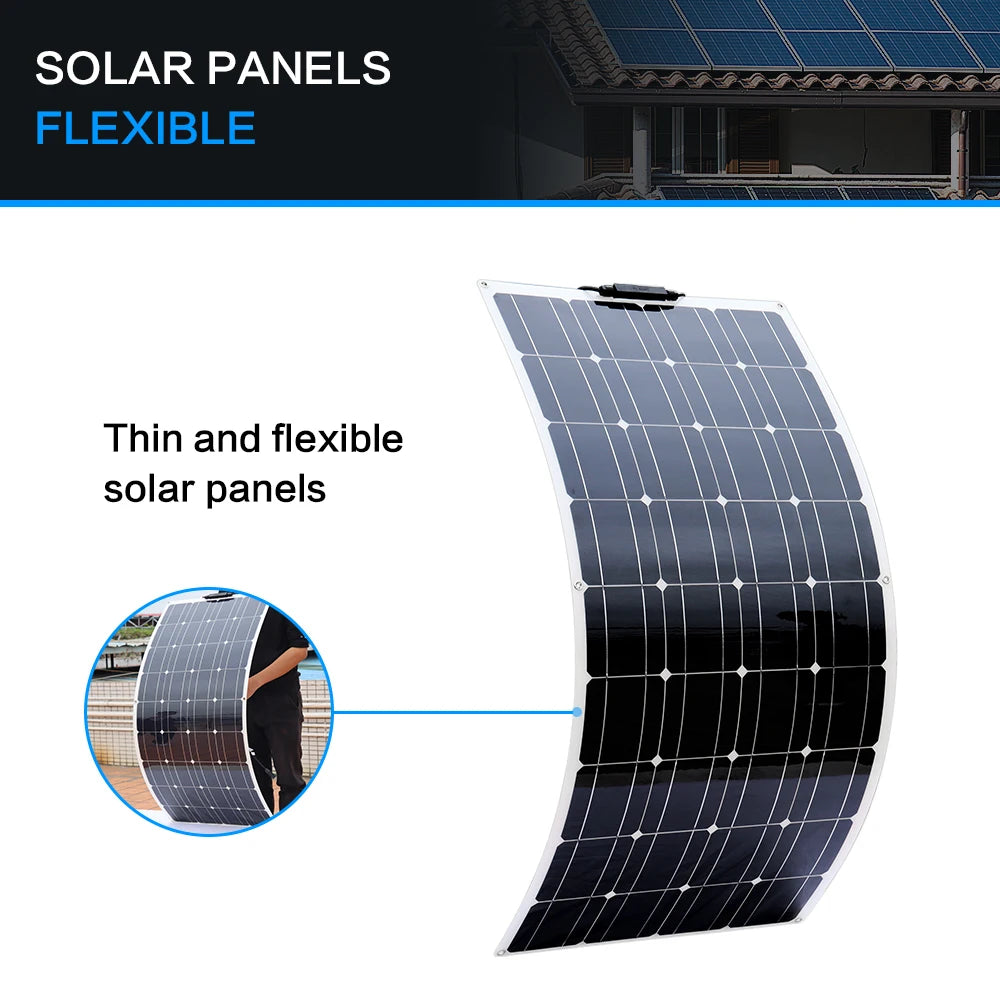 Flexible solar panel with thin design for efficient energy harvesting.