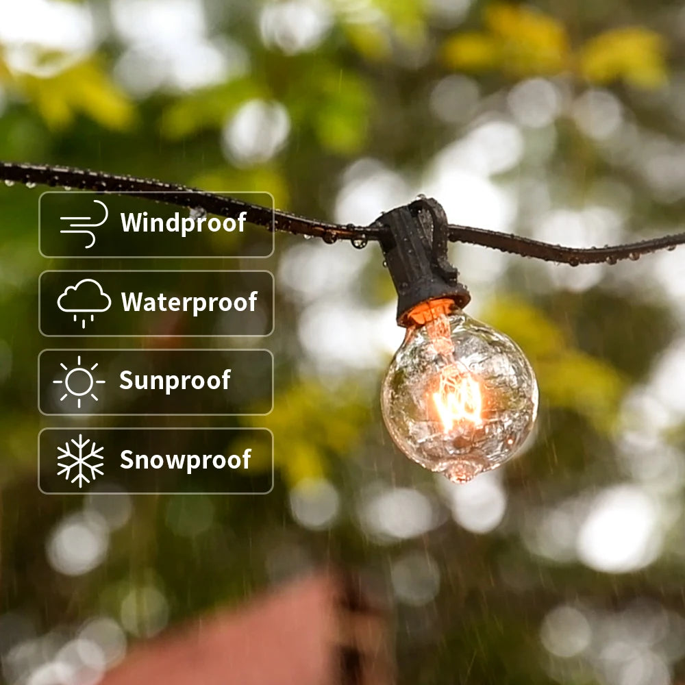 Outdoor String Light, Weather-resistant and durable for outdoor use in various conditions.