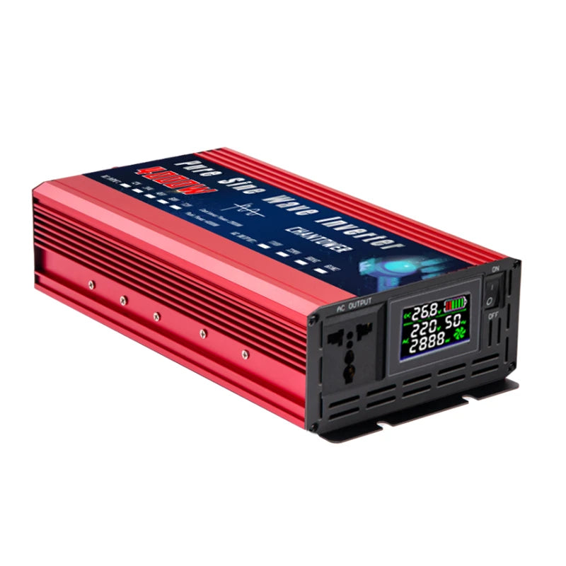 Pure Sine Wave Inverter, Electrical equipment usage allowed, includes TVs, lights, drills, fridges, and induction cookers.