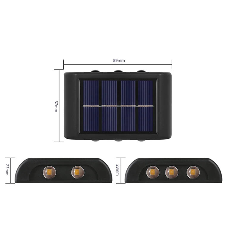 LED Solar Wall Lamp Outdoor Wall Light, Outdoor string lights ideal for various exterior settings.