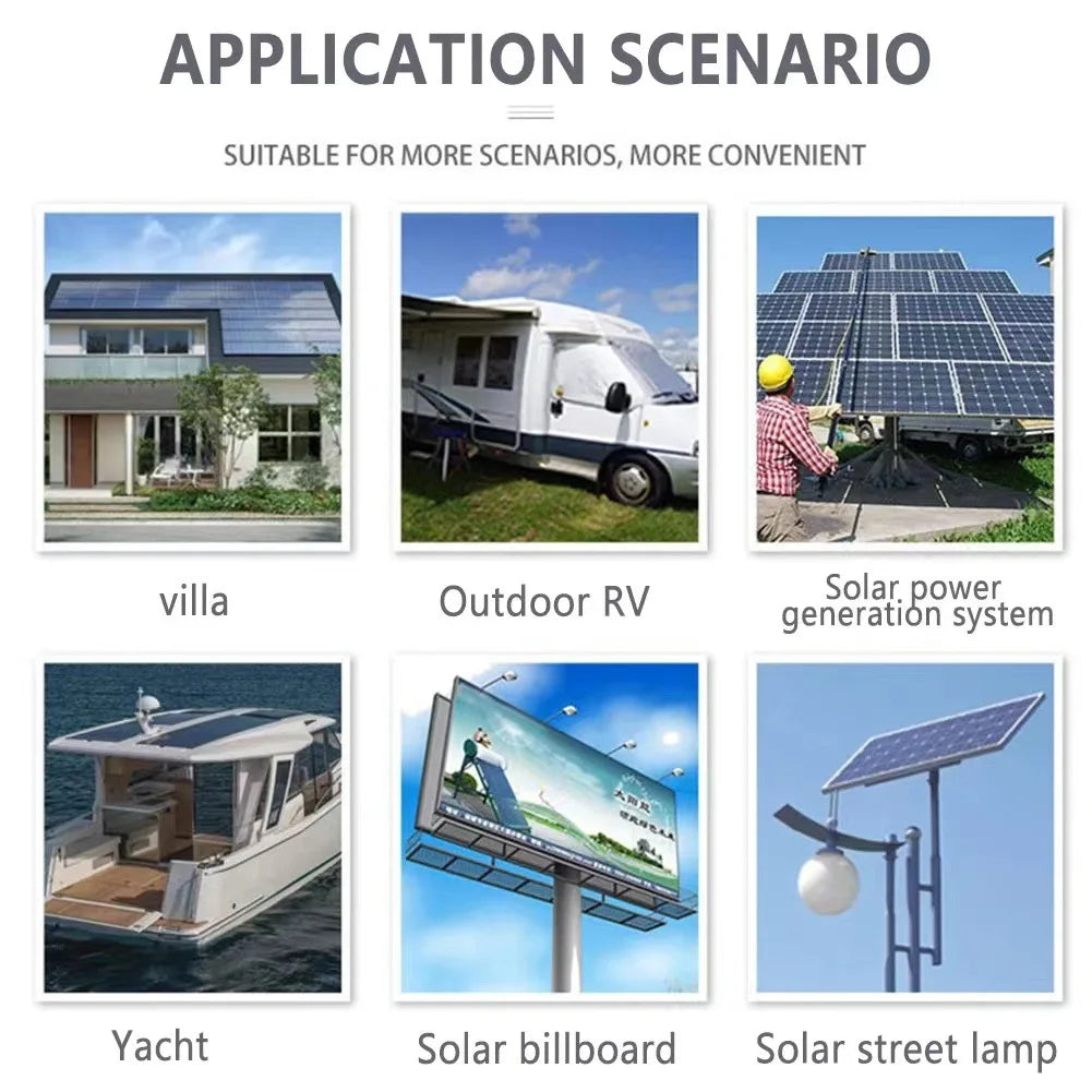 100A 12V24V MPPT Solar Charge Controller, Multi-purpose solar panel suitable for homes, outdoors, RVs, and more.