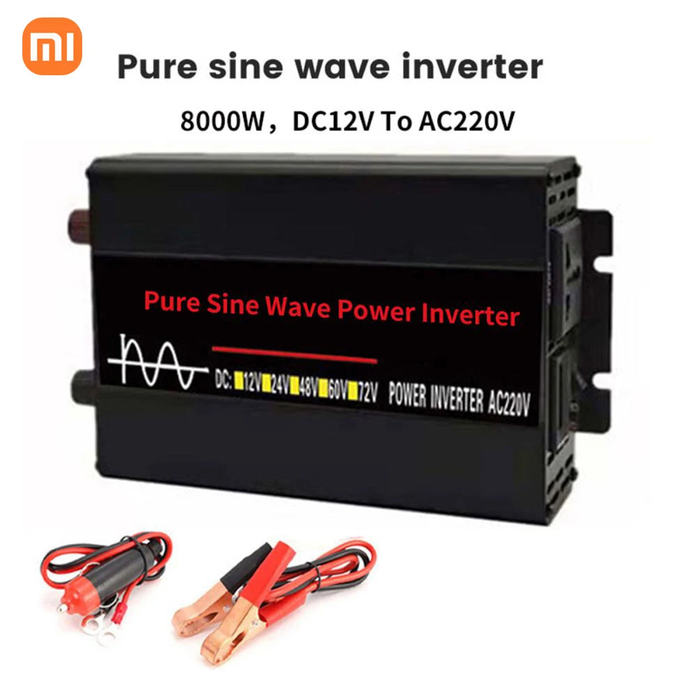 XIAOMI Inverter, High-power converter turns 12V DC into 220V AC, supporting loads up to 10,000W.