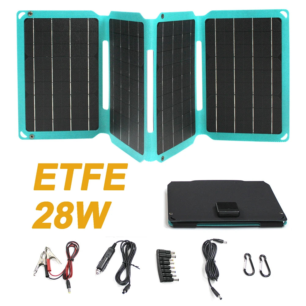 Upgraded 28W 21W 14W Portable Solar Panel, Standard Test Conditions for Solar Panels: AM=1.5, IRRADIANCE=1000W/m2, Temp.=25°C