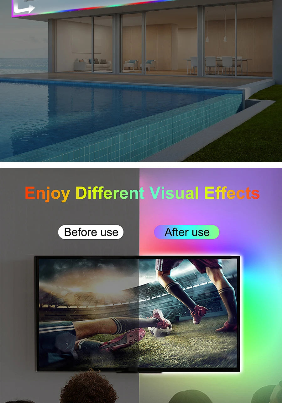 Addressable COB LED Strip Light, Experience vivid visual effects before or after use with this colorful LED strip light.