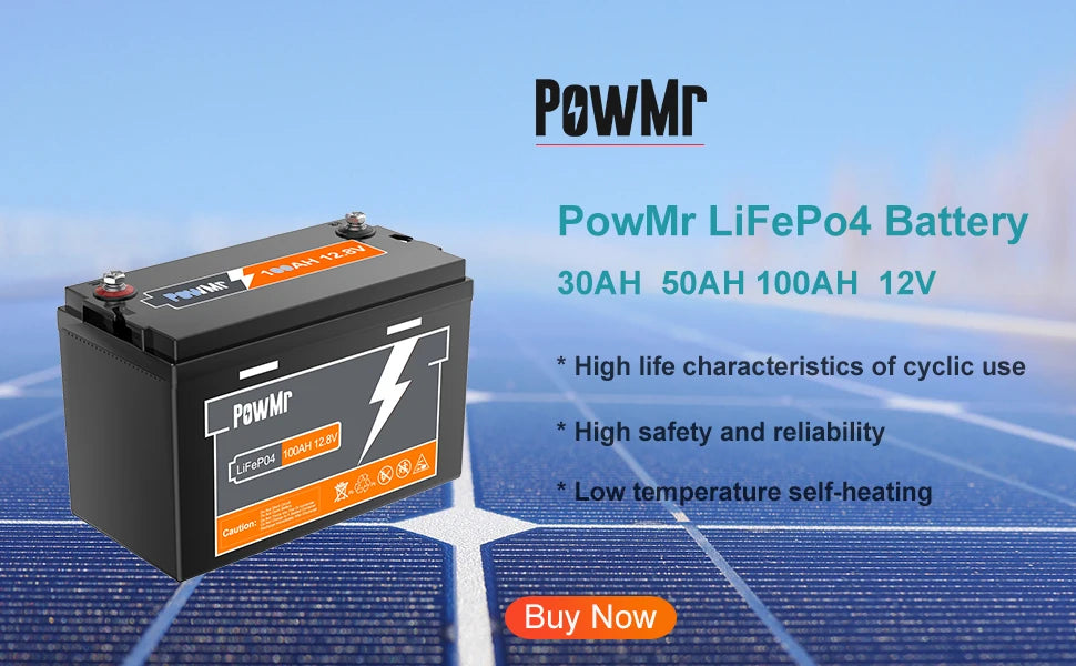 Powrmr 3200VA inverter with built-in MPPT and 80A controller, featuring WiFi connectivity and 230VAC output.