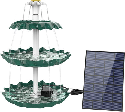 3 Tiered Bird Bath with 3W Solar Pump - DIY Solar Fountain Detachable and Suitable for Bird Bath, Garden Decoration