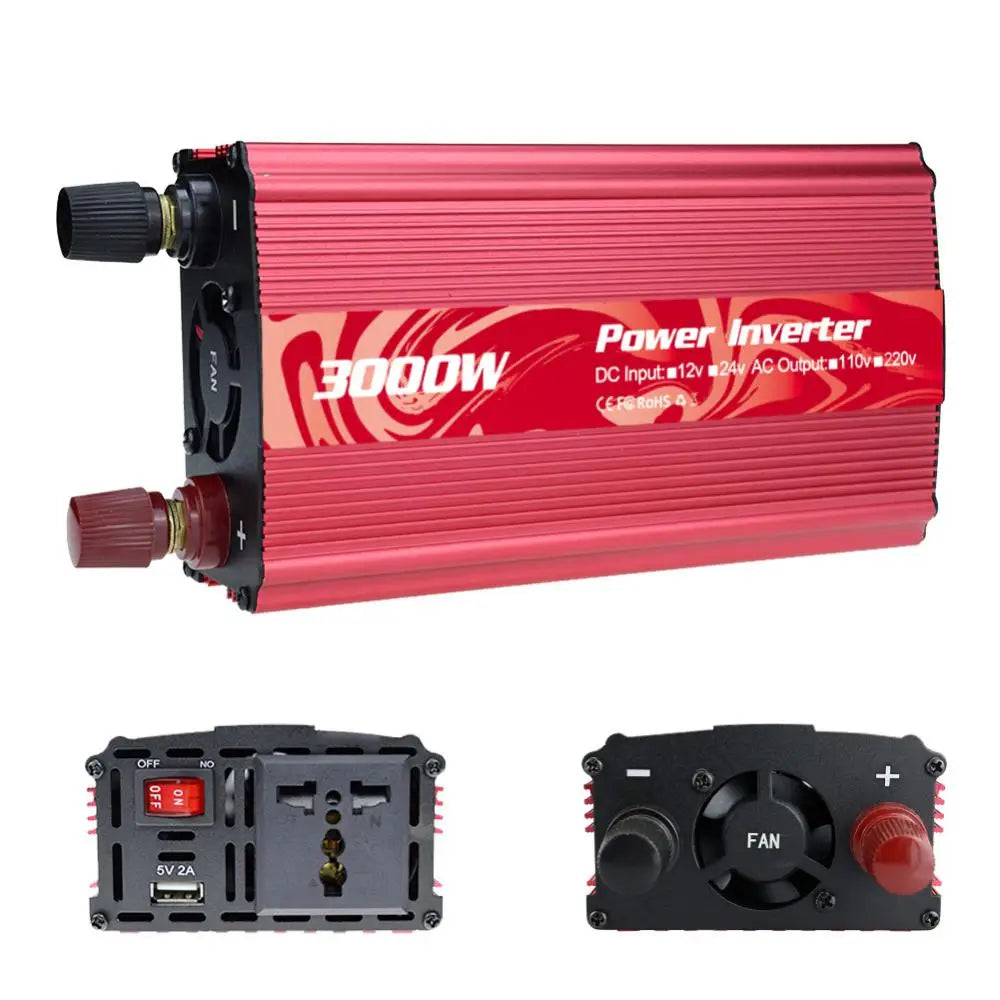 Pure Sine Wave Inverter: DC Input to AC Output for Solar Off-Grid Systems and Power Tools.