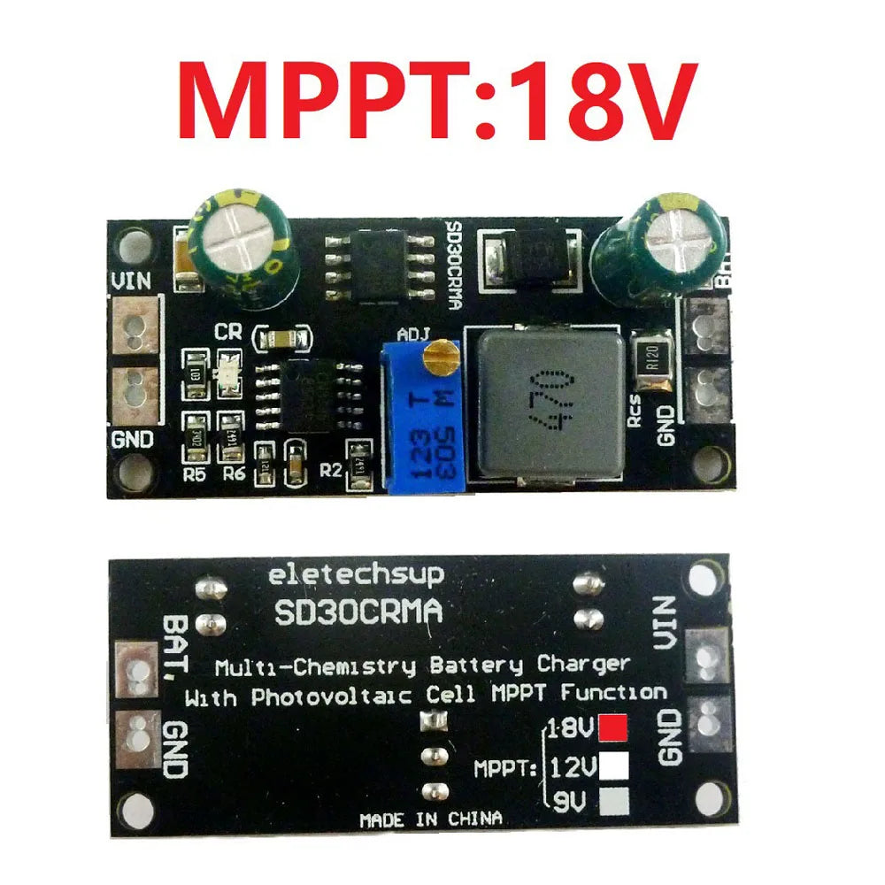 MPPT Solar Controller, Solar controller for lithium batteries with adjustable charging voltage range.