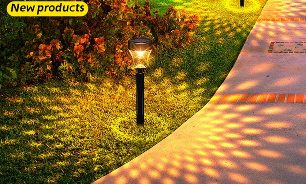 2/4/6/8pcs Led Solar Pathway Light, LED lights charged by sunlight, providing 6-8 hours of warm illumination.