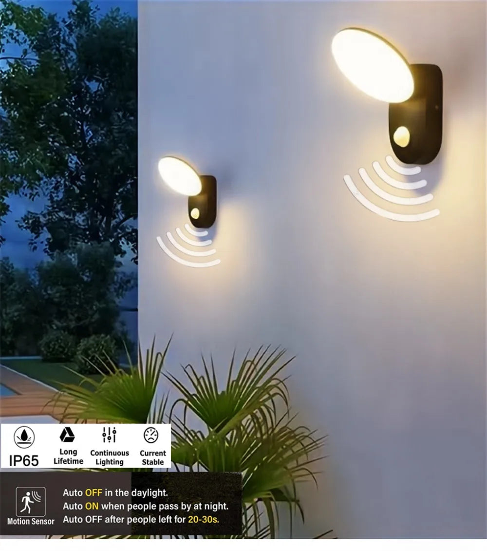 LED Wall Light, Adjusting to daylight and motion, this LED light turns on automatically and off after 30 seconds of no activity.