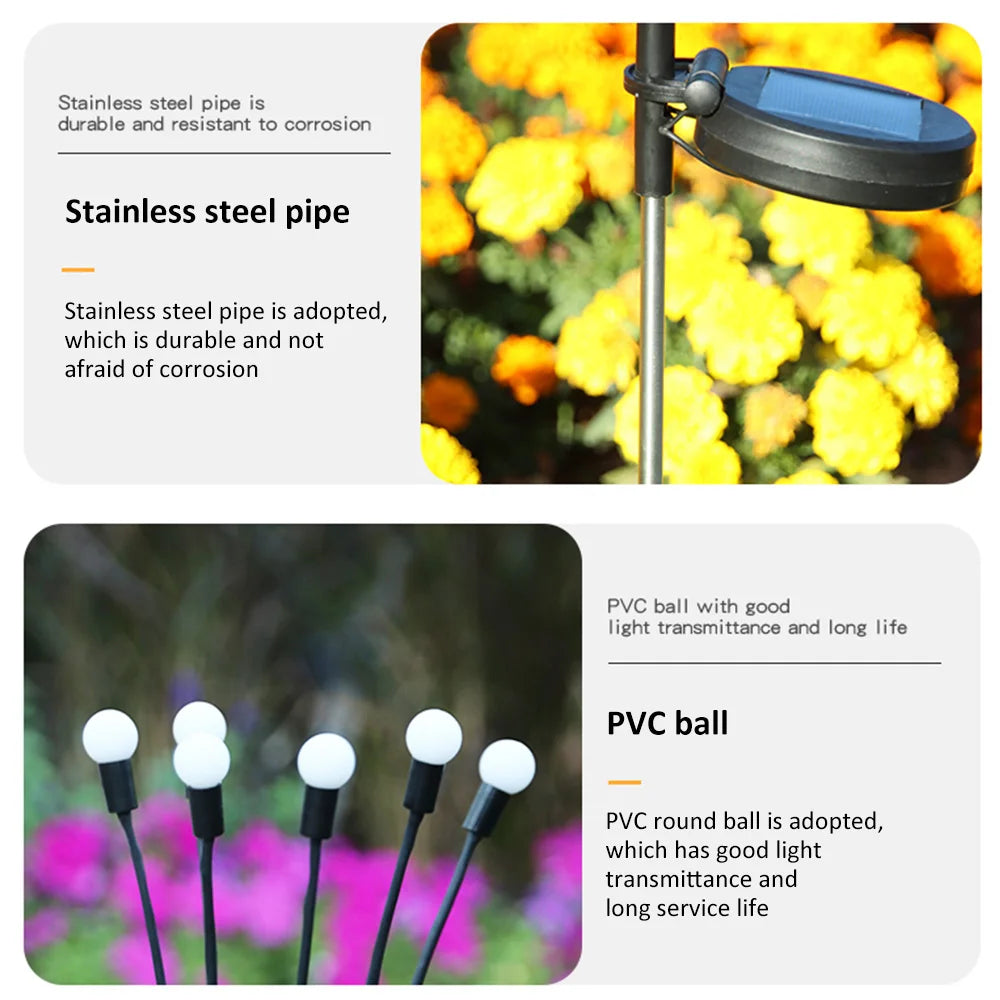 Solar LED Light, Durable stainless steel pipes and long-lasting PVC balls for a reliable performance