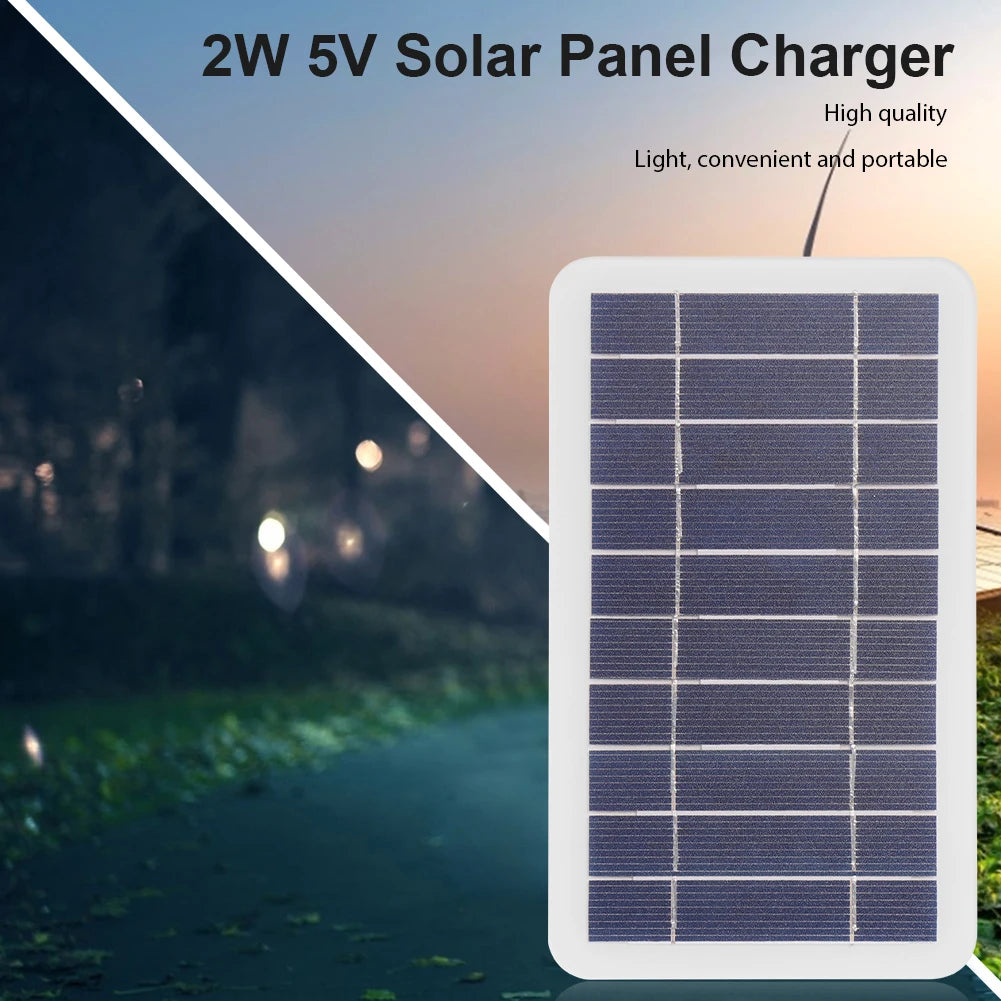 5V 400mA Solar Panel, Solar Panel 2W Output USB Outdoor Portable