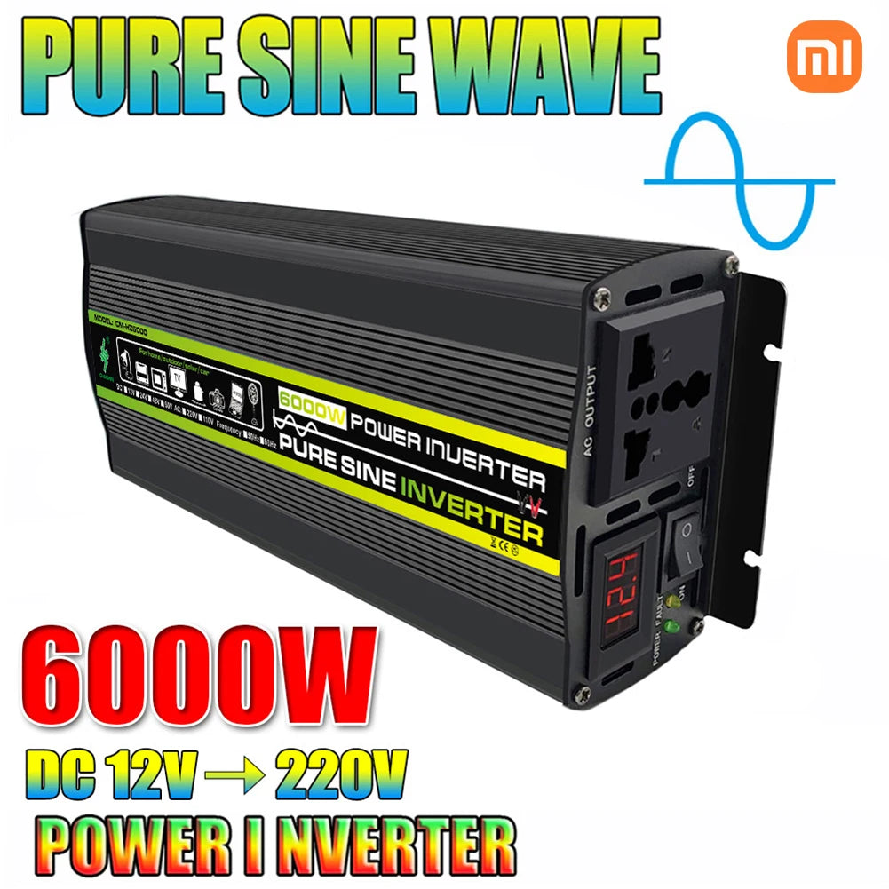 XIAOMI Inverter, High-power portable solar inverter converts DC power to AC, suitable for camping or backup power.