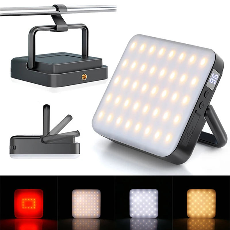 2023 NEW 13500mA LED Camping Light, Type-C rechargeable device with dual charging slots for easy recharging.