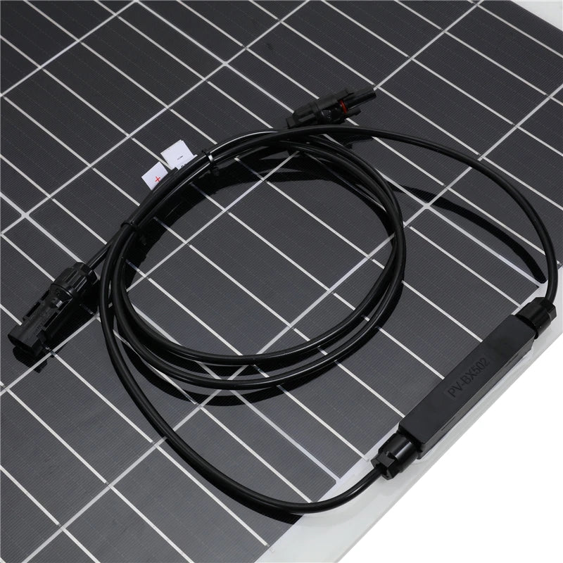 300W Solar Panel, Charges 12V batteries for camping, cars, yachts, and RVs with portable solar panels and mobile charging.