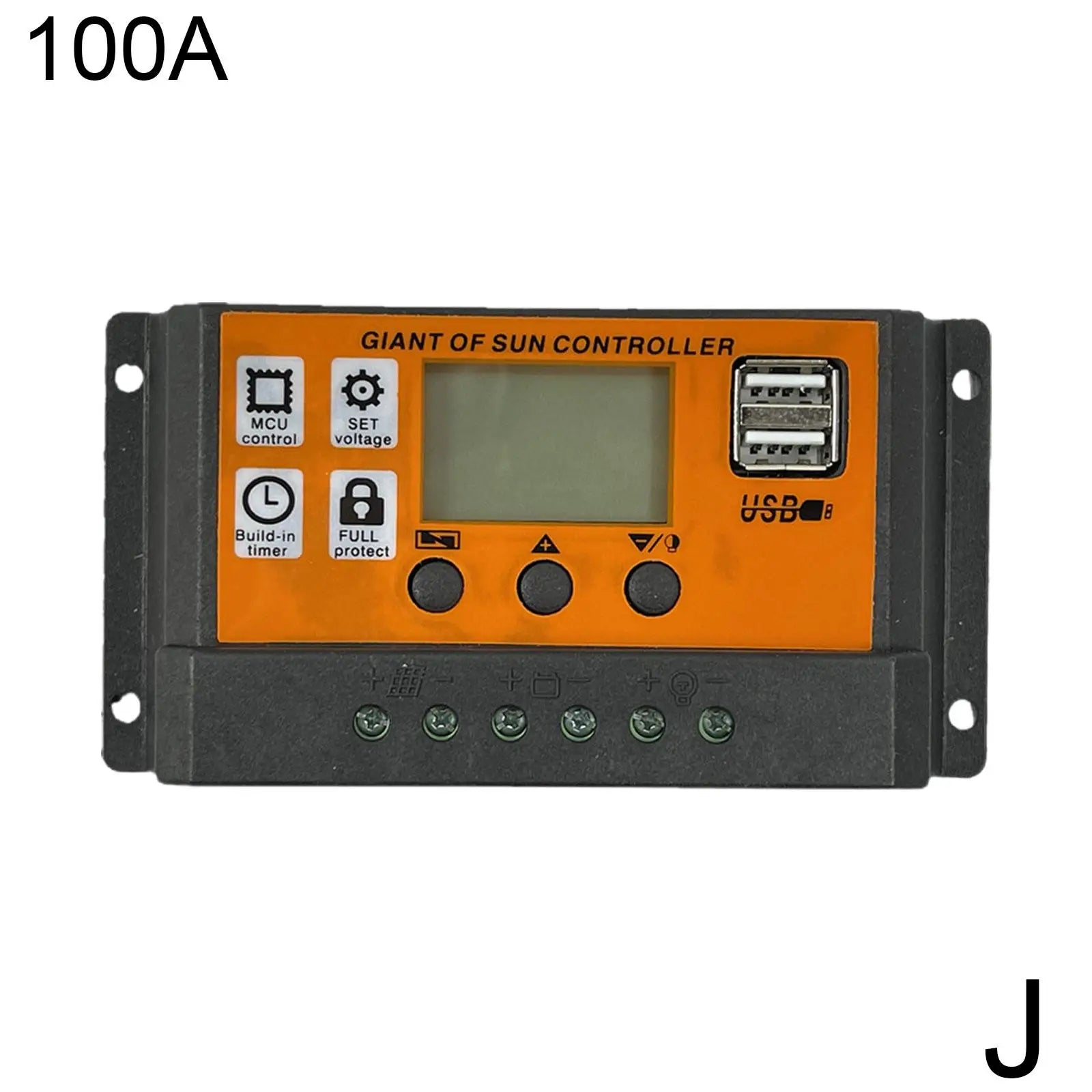 MPPT Solar Charge Controller, Solar controller with MCU, auto-tracking and timer for safe charging via USB.