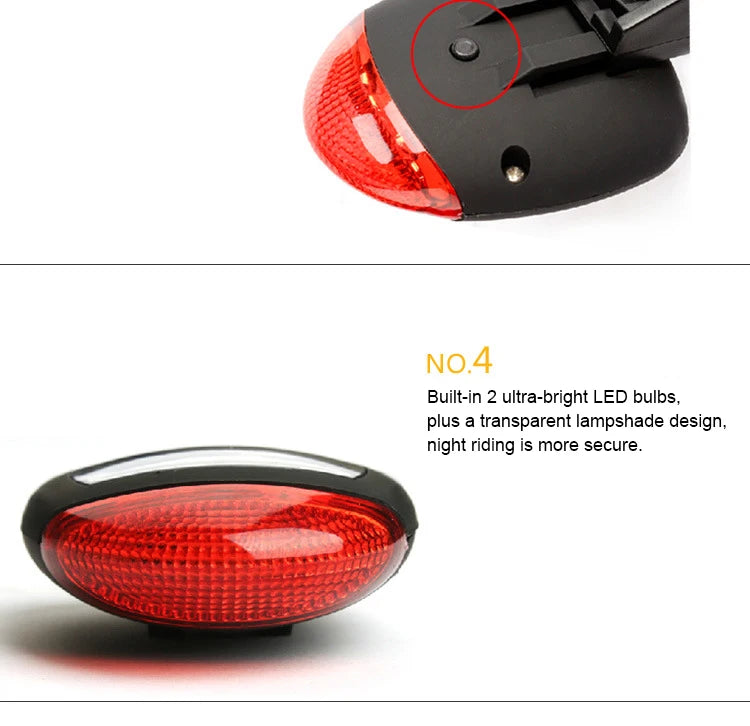 Solar Bike Light, Enhanced nighttime visibility with ultra-bright LEDs and transparent lens for safer bike rides.