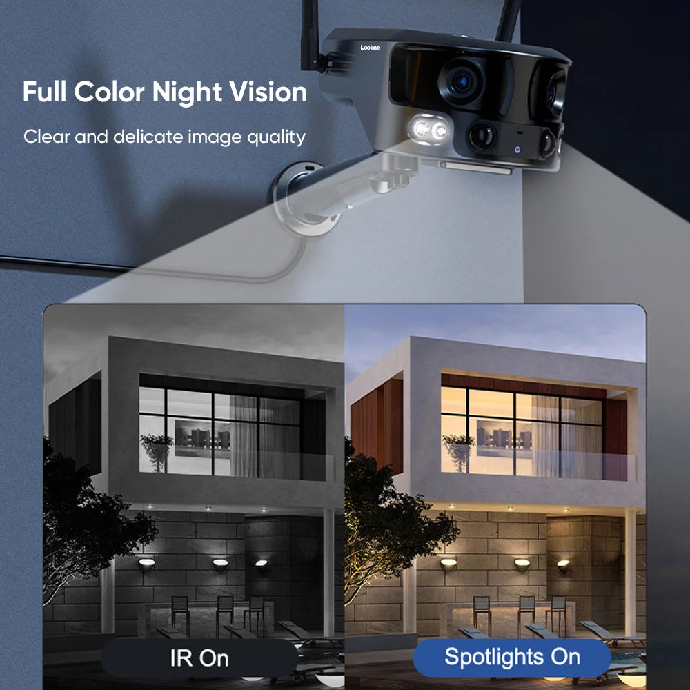 Enhanced visibility through high-quality color night vision and infrared spotlights.