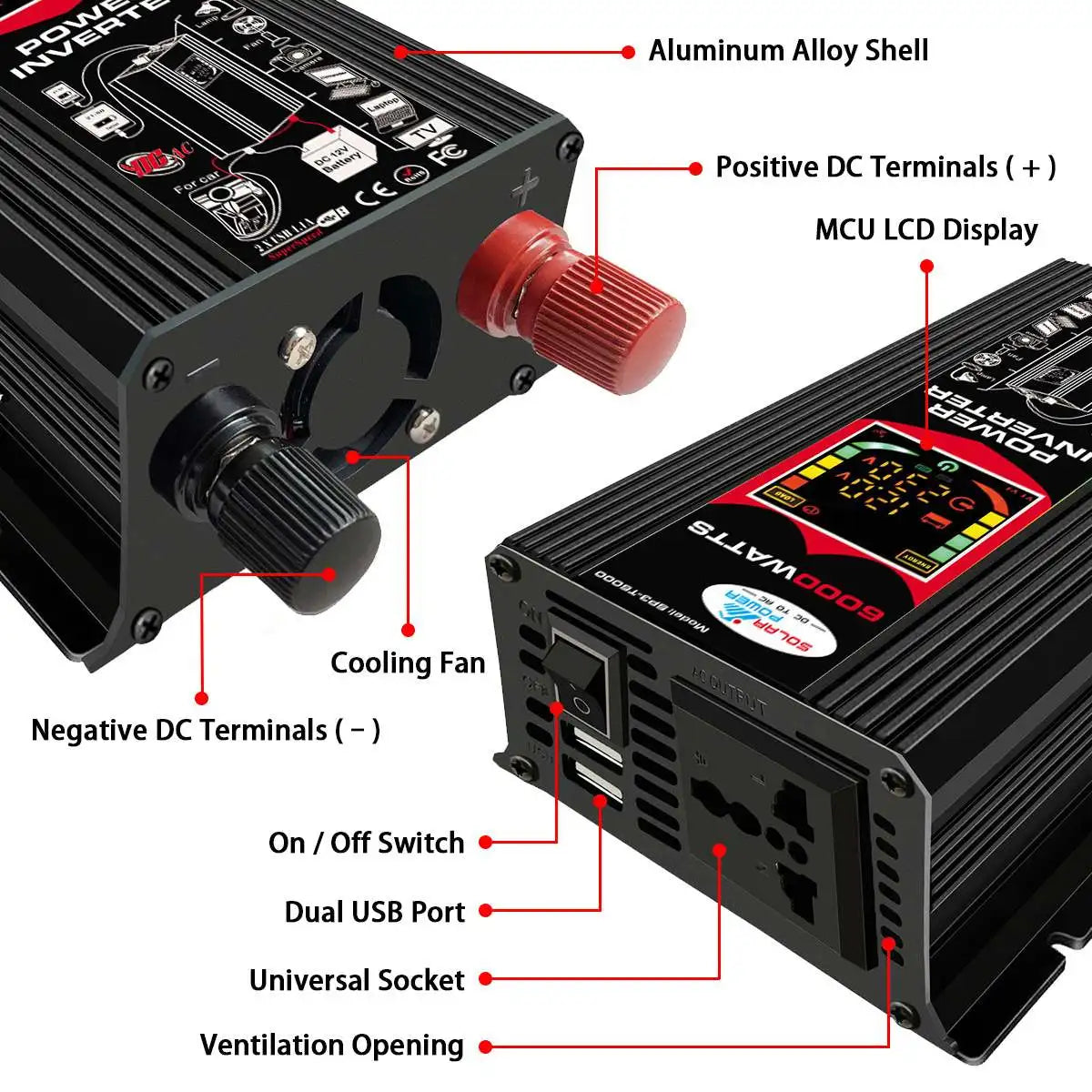 6000W Modified Sine Wave LCD