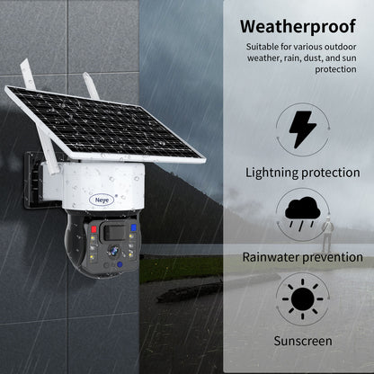 N_eye 8 MP/4K wiederaufladbare Batterie, solarbetrieben, 1080P, Schwenk-/Neige-WLAN-Überwachungskamera für den Außenbereich, Zwei-Wege-Audio, IP65, wetterfeste Kamera