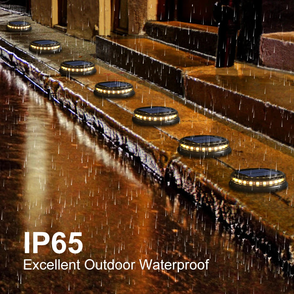 4Pack Solar Ground Light, Waterproof and durable, with IP65 rating for outdoor use.