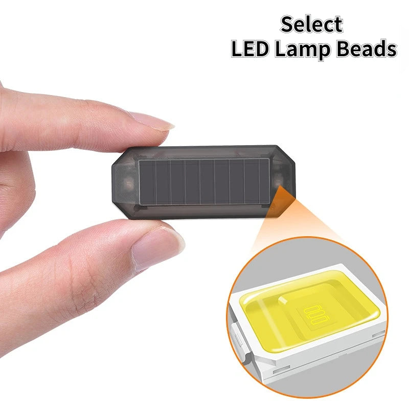 Car Solar LED Mini Warning Light, Compact solar-powered LED warning light for motorcycles with CE certification.