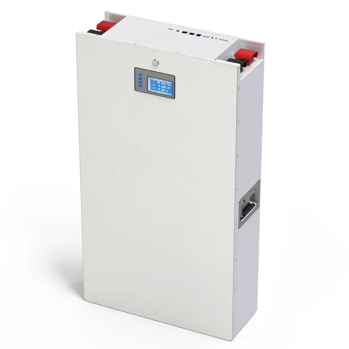 48V 10KW 200AH Powerwall LiFePO4 Battery, Battery specifications: 58.4V charge, up to 200A current, IP7 water resistance, metal casing.