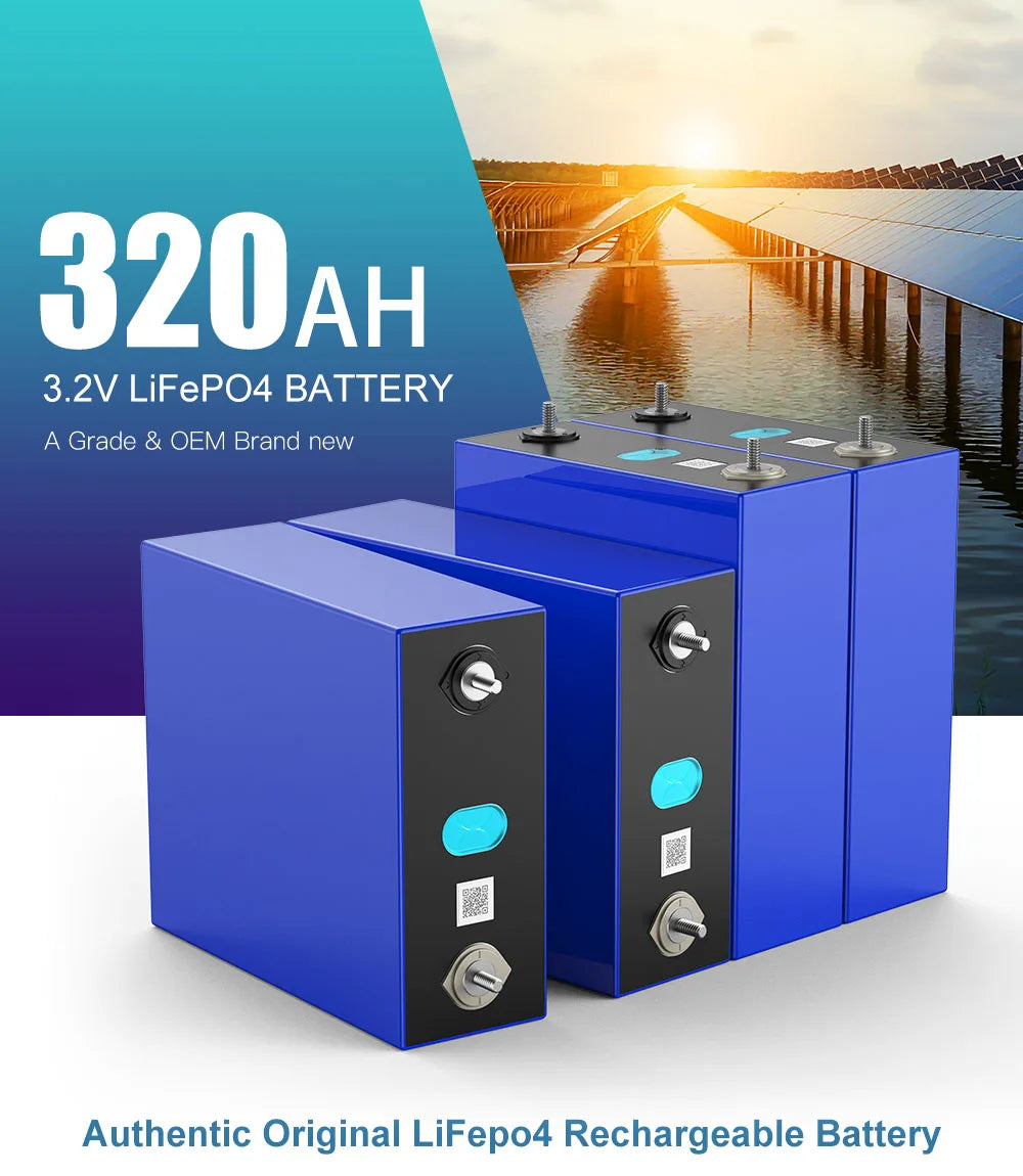 1PCS 3.2V 320Ah 310Ah Lifepo4 Battery, LiFePO4 Rechargeable Battery: High-quality, authentic 320Ah, 3.2V battery with reliable performance.