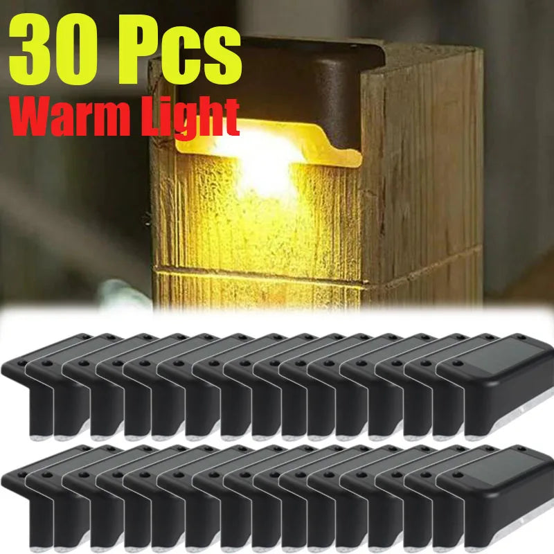 Waterproof solar-powered night lamp with LED bulbs and polycrystalline silicon solar cell.