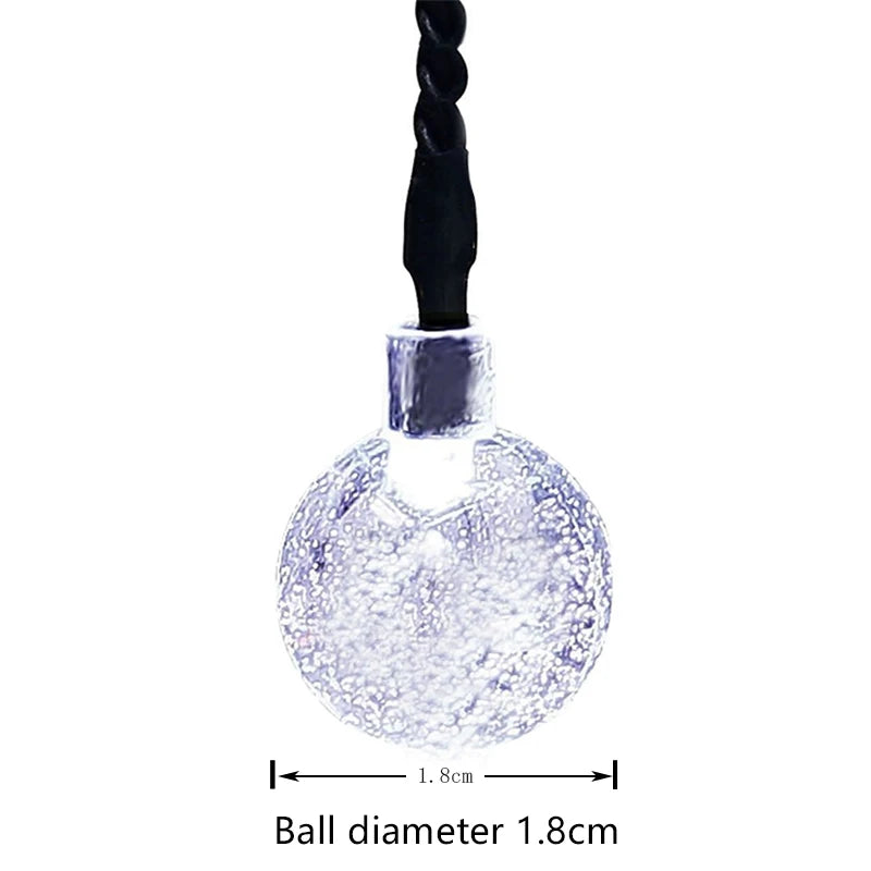 8 Modes Solar Light, Crystal Ball Solar Lights with 8 Modes, Available in 3 Lengths for Outdoor Decorations.