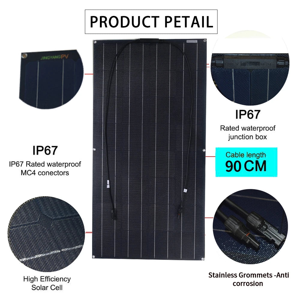 Jingyang Solar Panel, High-performance solar panels with flexible design, various power options, and durable charging components.