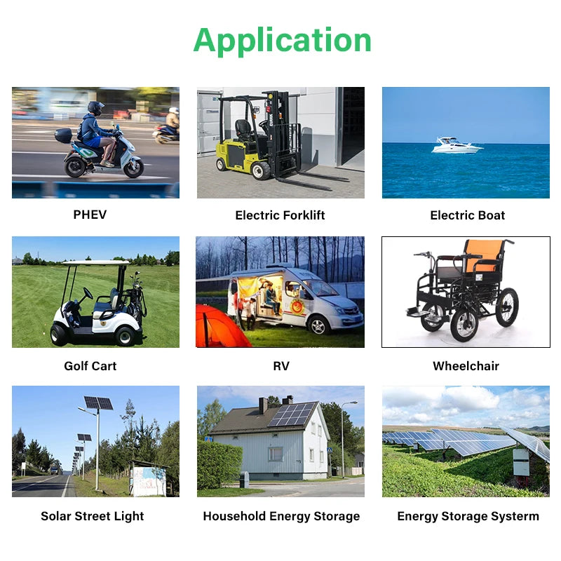 12V 160Ah 120Ah 100Ah 90Ah LiFePO4 battery, Energy storage solutions for various applications including EVs, e-forklifts, marine, and more.