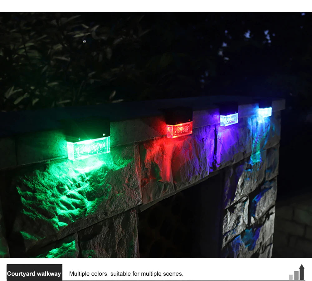 Solar LED Light, Multi-colored solar light for various outdoor settings, perfect for courtyards and walkways.