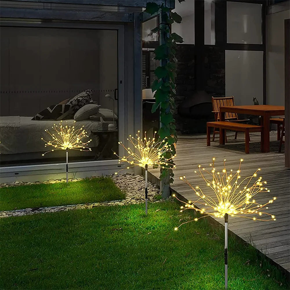 Solar Firework Light, Unique decor for holidays: Christmas, Halloween, and Thanksgiving.