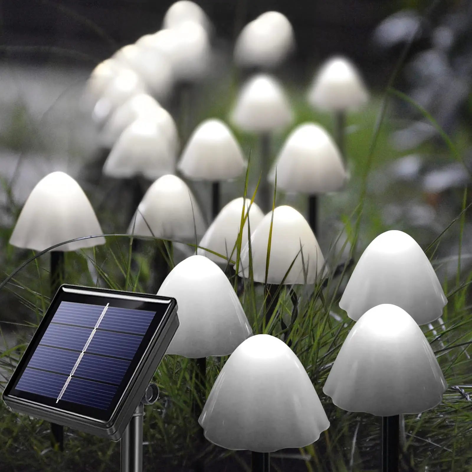 LED Outdoor Solar Garden Light, LED mushroom lights suitable for various outdoor settings: porches, patios, gardens, and entrances.
