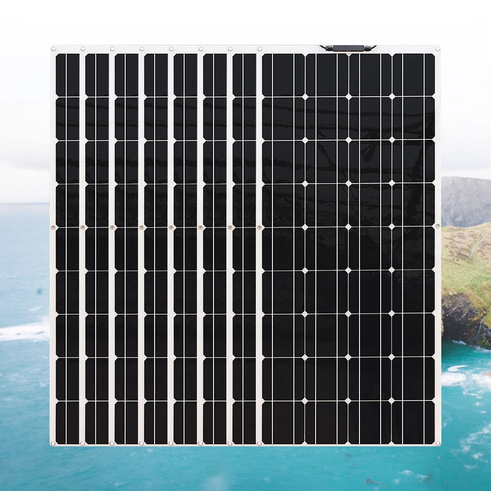 Flexible solar panel, Portable power source for diverse uses: households, outdoor adventures, and infrastructure.