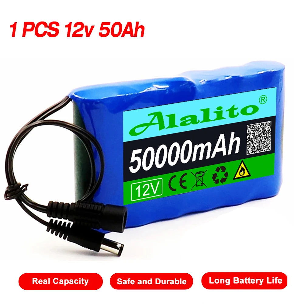 Original 18650 Li-Ion battery, 12V, 14Ah, high-quality and durable for CCTV camera monitoring with long battery life.