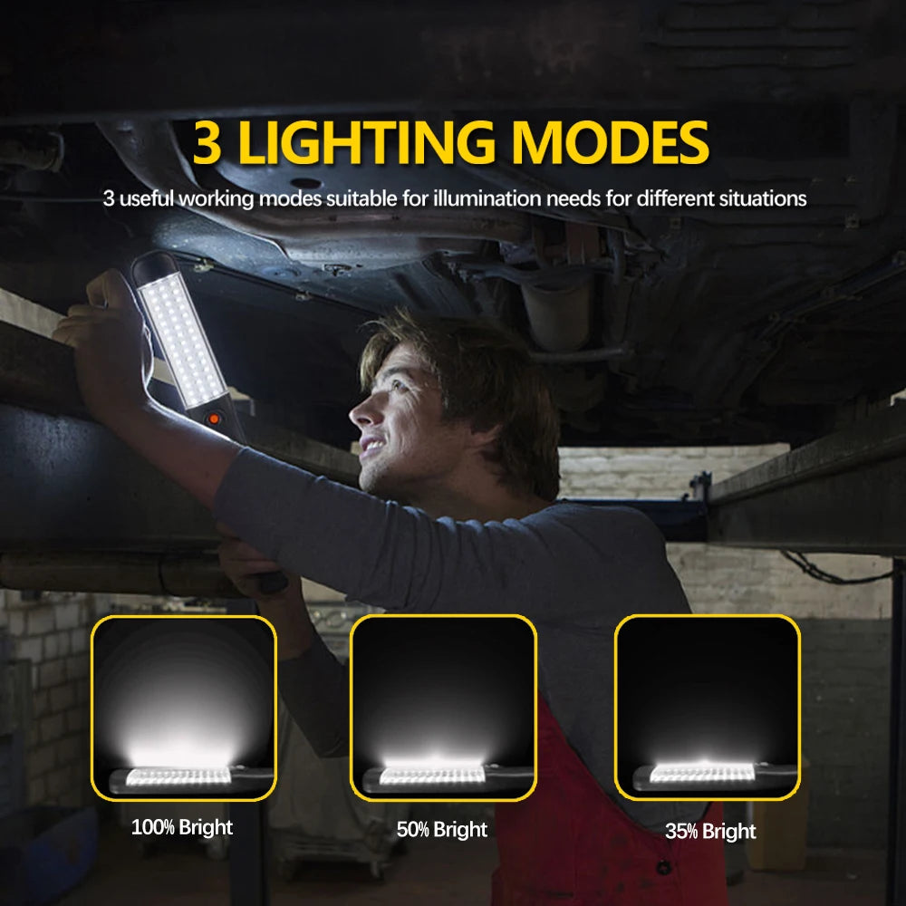 LED Flashlight, Adjustable brightness levels: 100%, 50%, and 35%
