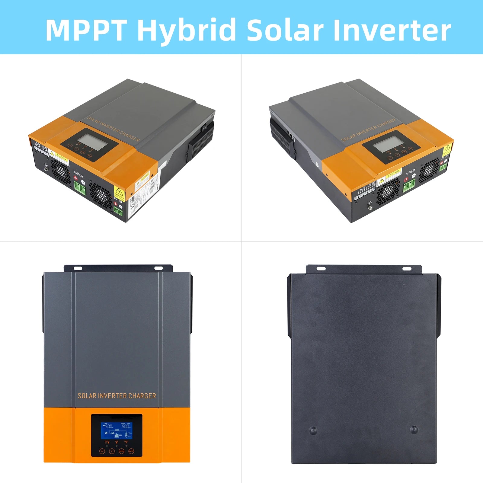 PowMr Hybrid Solar Inverter with MPPT tech for multiple battery types and 3 output power options.