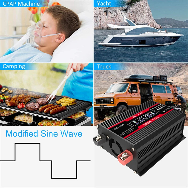 110V/220V Solar Panel, Modified sine wave inverter kit for CPAP machines on yachts or trucks.