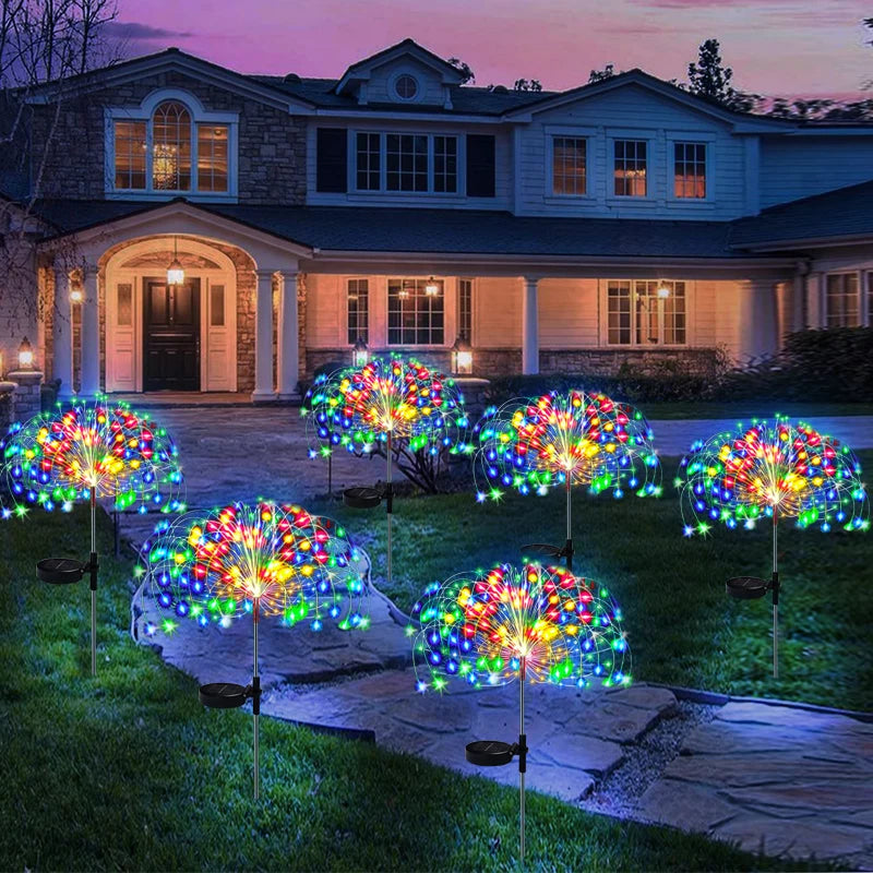 Solar LED Firework Fairy Light, MAGICAL FAIRY LIGHTS FOR OUTDOOR ENJOYMENT: Solar-powered fairy lights for patios, lawns, and pathways.