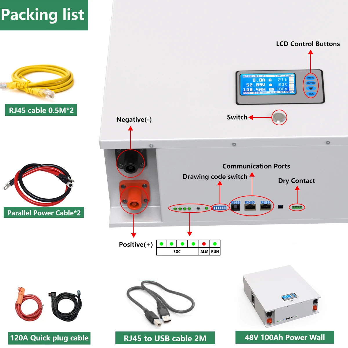 48V 100AH Powerwall LiFePO4 Battery, 48V 100AH Powerwall LiFe